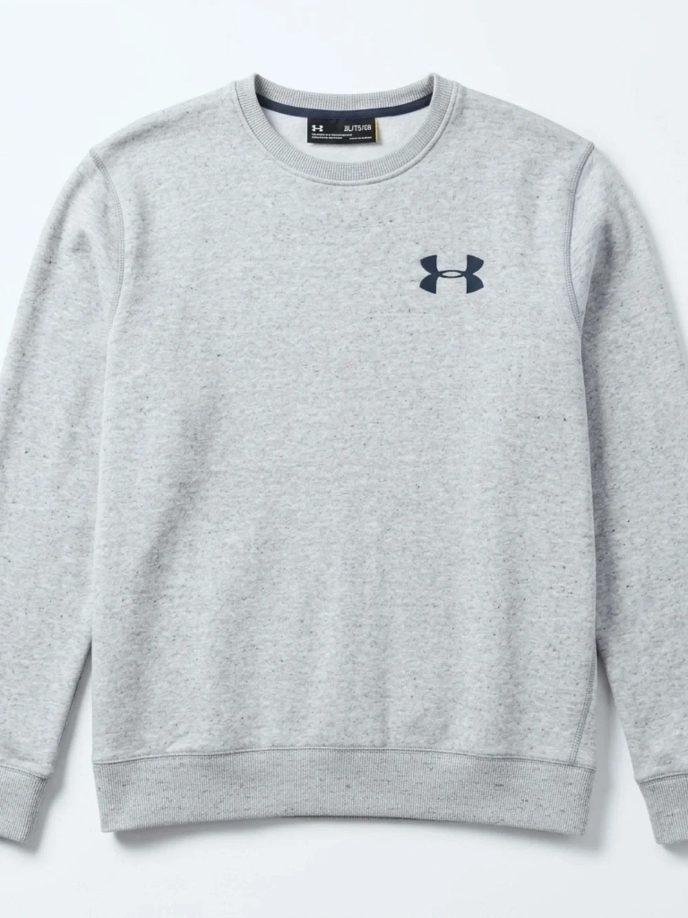 Under Armour Light Gray Crewneck Sweatshirt with Navy Logo
